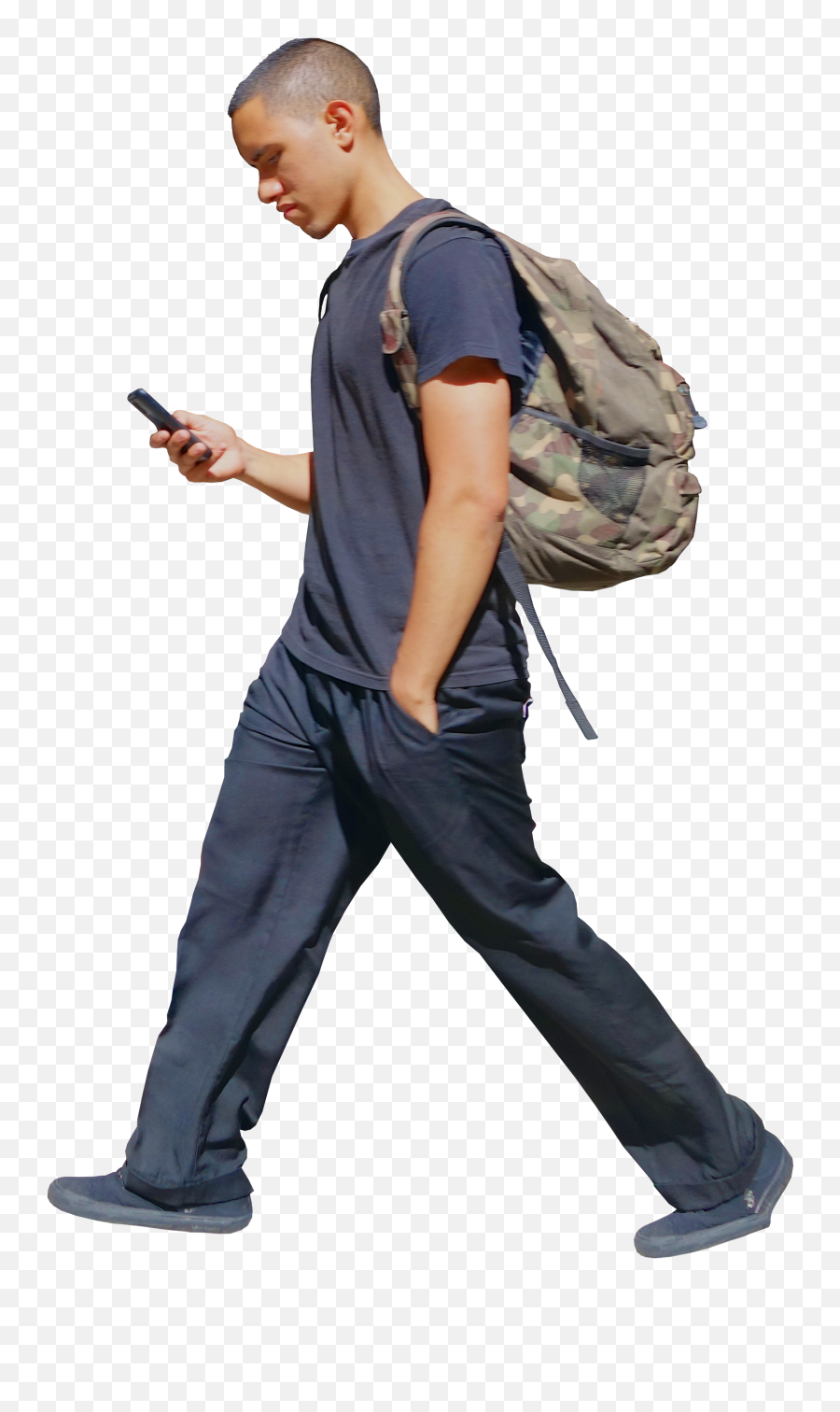 Picture - Walking Person On Phone Png,People Walking Png
