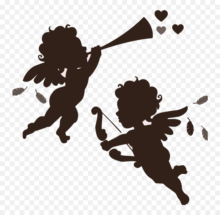 Angels Singing Silhouette - Angels Singing Png,Singer Silhouette Png