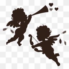 Angels Singing Silhouette - Png