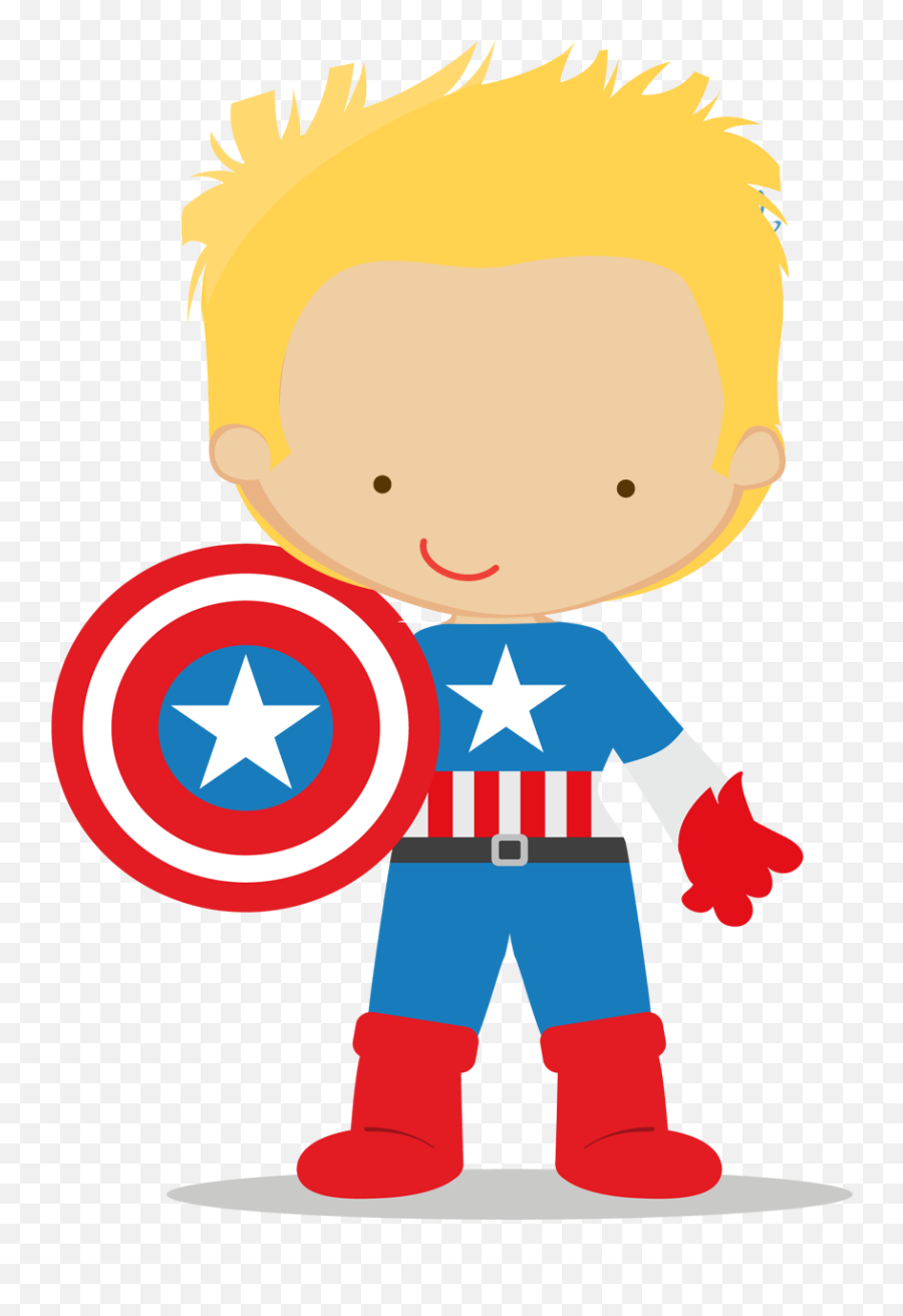 Superheroes Clipart Baby Girl - Captain America Boy Cartoon Png,Super Heroes Png