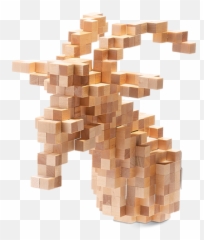 Wooden Goat Wall Bust - Gingham Collection Toy Block png