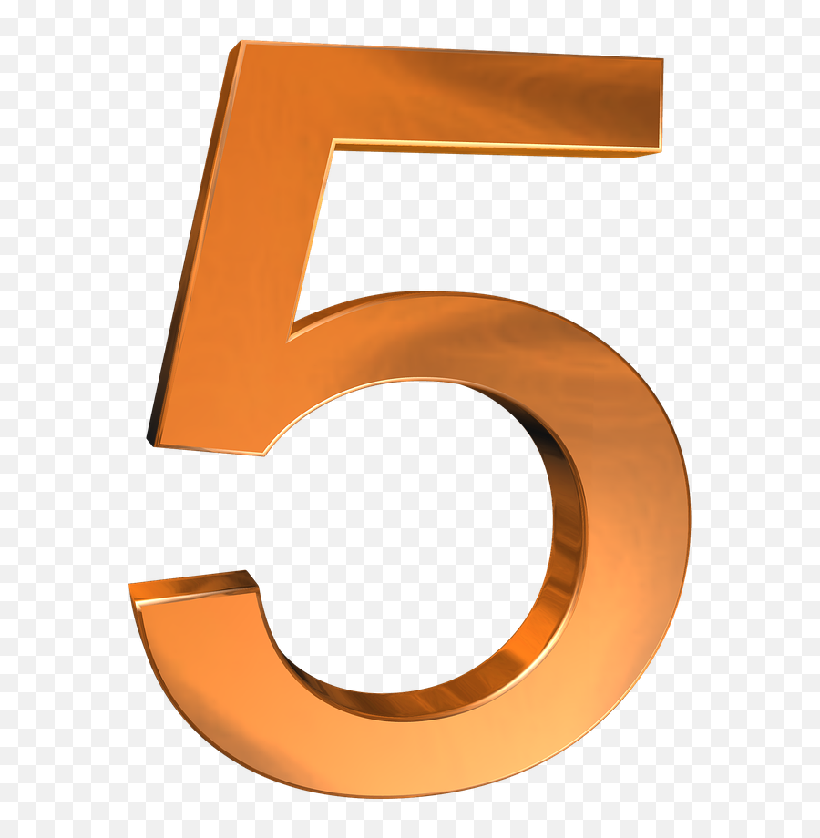 Five 5 Number - Number Png,Number Line Png