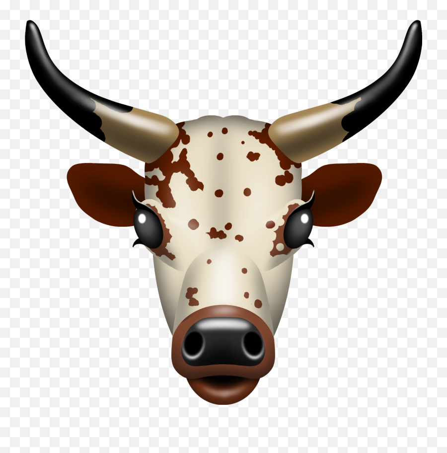 Texas Longhorn Nguni Cattle South - African Cow Head Png,Cow Emoji Png