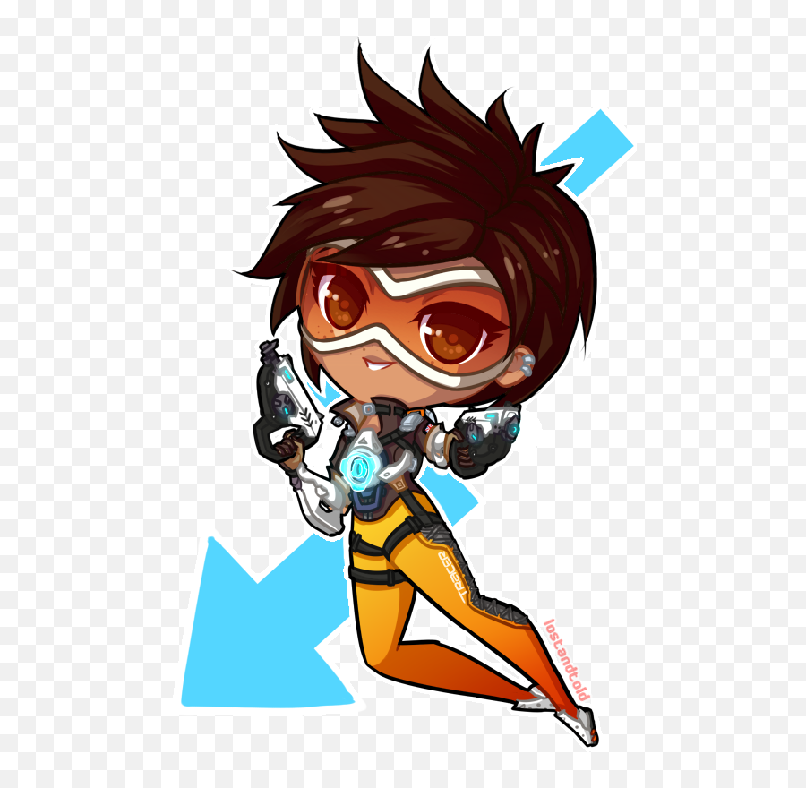 Library Of Tracer Overwatch Svg Black - Tracer Overwatch Chibi Png,Overwatch Tracer Png
