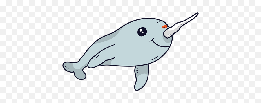 Cute Narwhal Flipper Tusk Tail Flat - Transparent Png U0026 Svg Clip Art,Narwhal Png