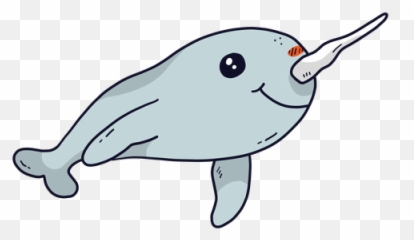 Cute Narwhal Flipper Tusk Tail Flat - Transparent Png U0026 Svg Clip Art,Narwhal Png