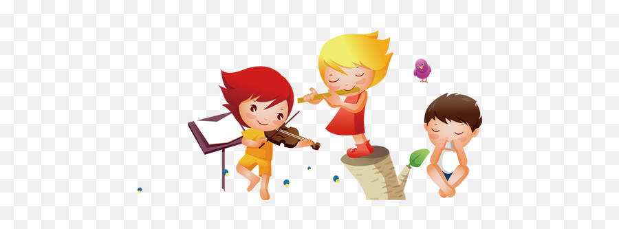 Png Freeuse Girl Musical Instrument - Kids Cartoon Children Png,Cartoon Kids Png