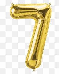 Gold Number 7 Seven 34 Balloon - 7 Number Balloon Png,Number 7 Png