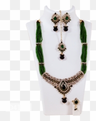 Unique Ethnic Indian Pearl Necklace - Full Size png