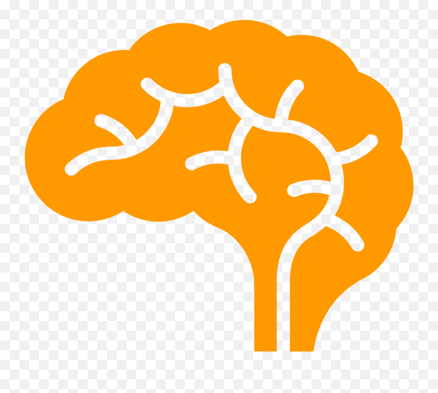 Orange Brain Icon - Free Orange Brain Icons Brain Logo Black Transparent Png,Brain Transparent Png