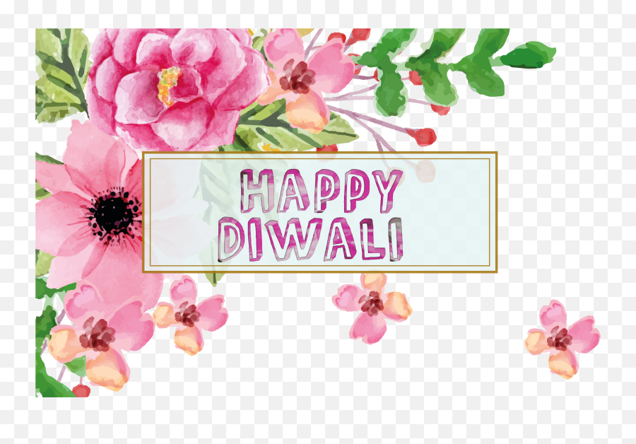 Happy Diwali Transparent Images - Vector Flower Border Frame Design Png,Happy Mothers Day Transparent Background