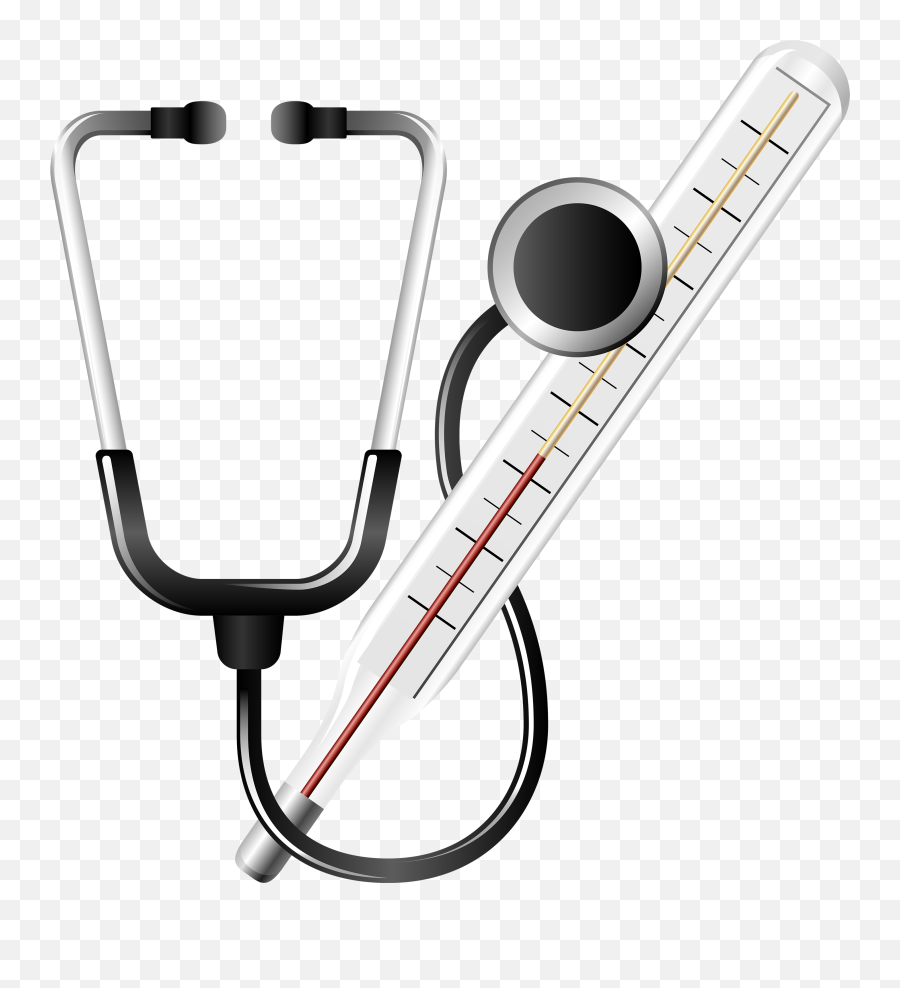 Medical Png - Stethoscope And Medical Thermometer Png Clipart Medical Logo Png,Stethoscope Transparent Background