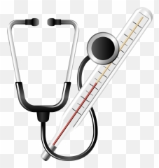 Medical Png - Stethoscope And Medical Thermometer Png Clipart Logo