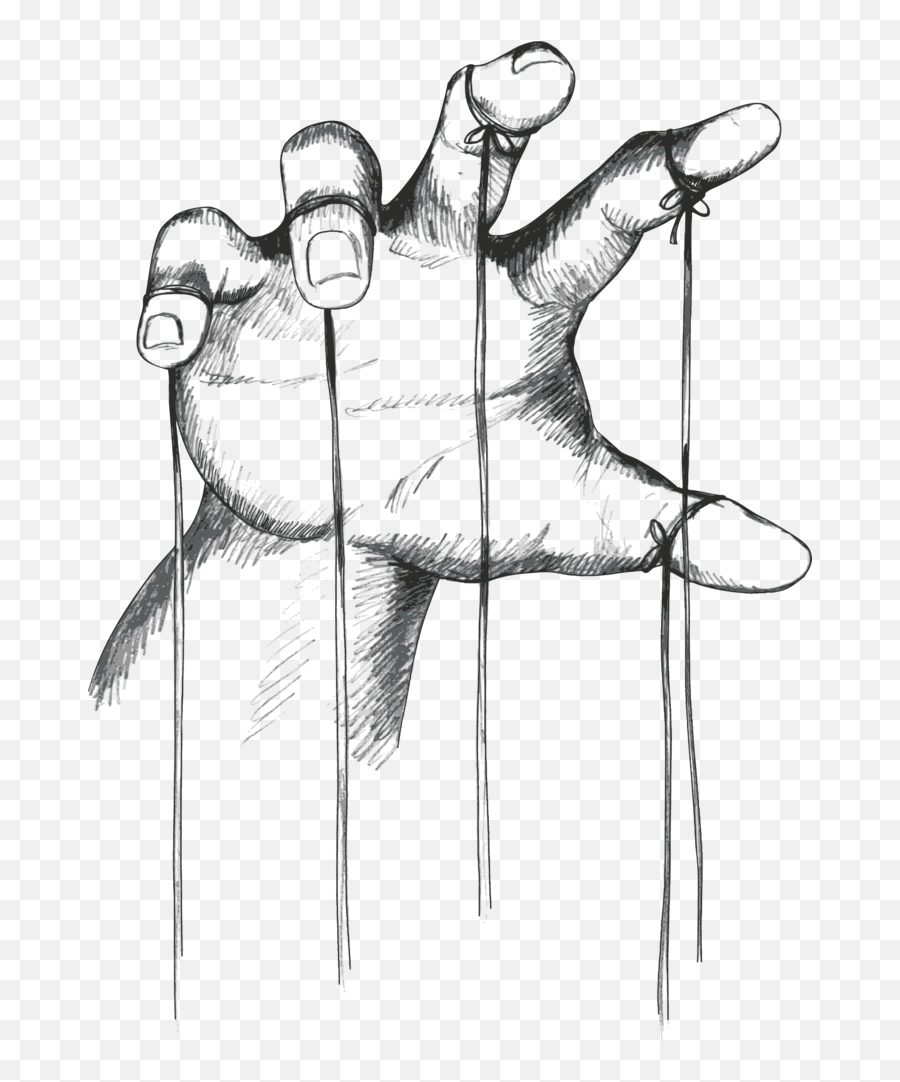 Puppet - Hand With Strings Drawing Png,Puppet Strings Png