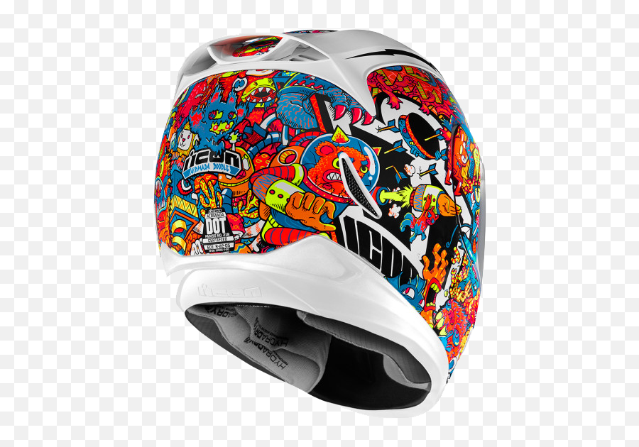 Kask Icon Airmada Doodle - Icon Airmada Doodle Helmet White Png,Icon Airmada Doodle Helmet