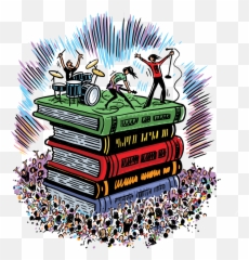 Stack Of Books Clipart Png - Libraries Rock Bulletin Boards,Books Clipart Png