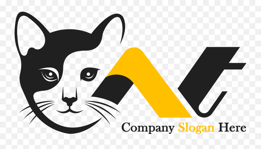 Cat Logo Design Template U2013 Graphicsfamily - Cat Logo Png,How To Make A Youtube Icon Photoshop