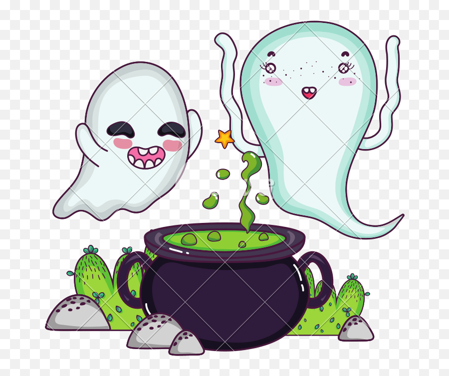 Funny Ghosts Cooking Pot Cauldron - Icons By Canva Sopa De Murcielago Caricatura Png,Cauldron Png