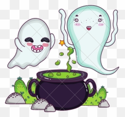 Funny Ghosts Cooking Pot Cauldron - Icons By Canva Sopa De Murcielago Caricatura Png,Cauldron Png