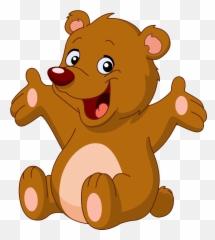 Brown Bear Polar Cartoon - Happy png download Bear Clipart Png
