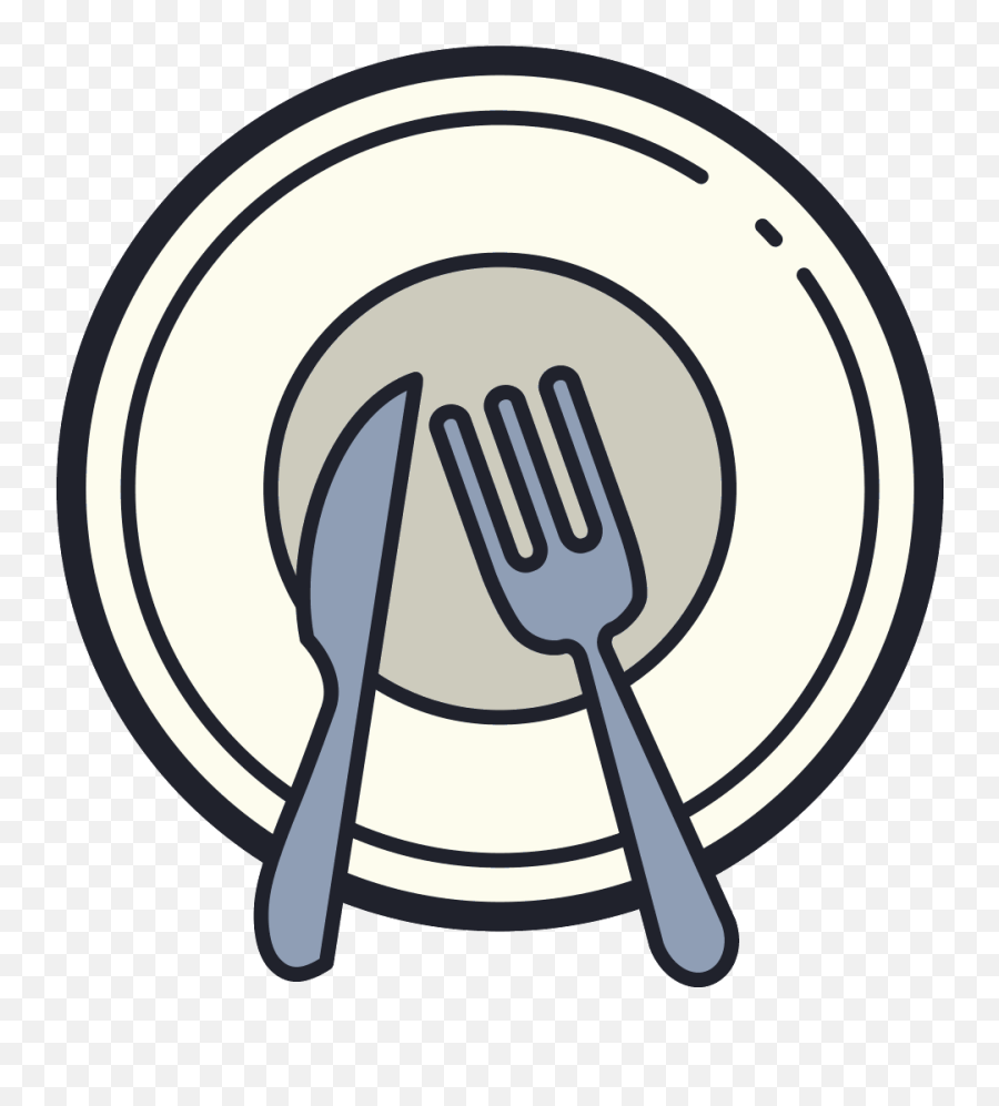 Meal Icon There Is A Single Dish With Only One Fork And - One Meal Icon Png,Plate And Fork Icon