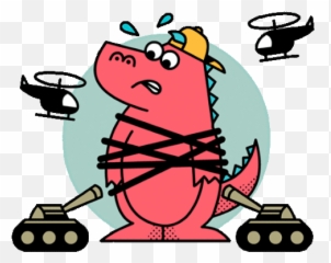 Worried Dinosaur Trapped By Police Sticker - Gerald The Fiction png
