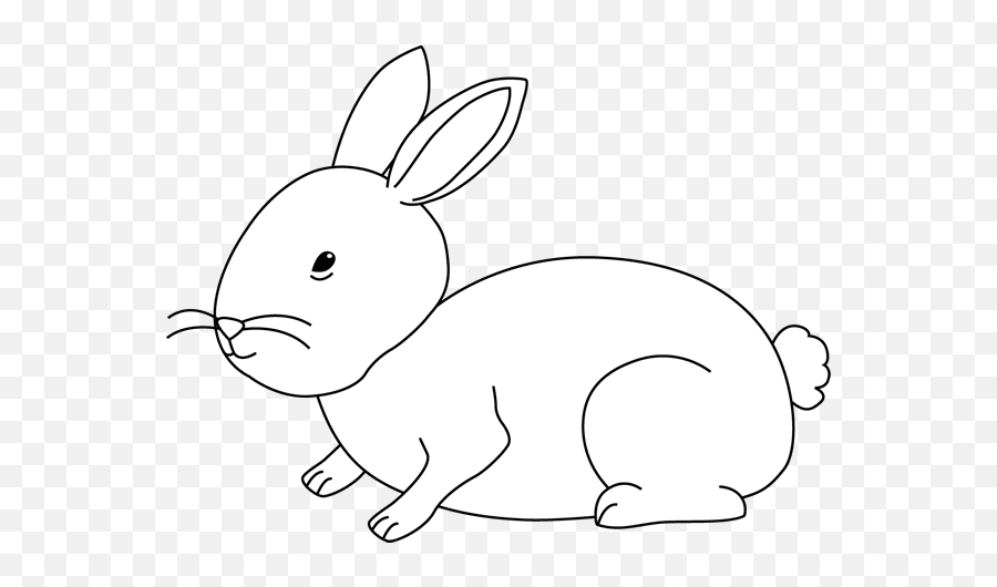 White Rabbit Clipart - Bunny Rabbit Black And White Clipart Png,White Rabbit Png