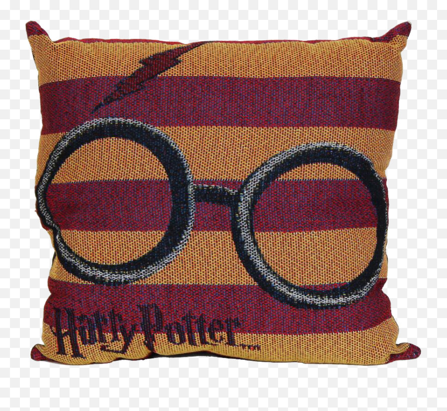 Harry Potter Glasses And Lightning Bolt Woven Tapestry Pillow - Harry Potter Crochet Pillow Png,Harry Potter Glasses Transparent