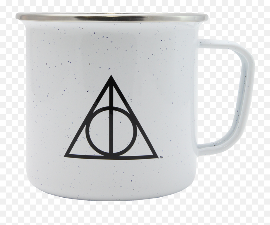 Deathly Hallows Speckled White Mug - Harry Potter Deathly Hallows Sticker Png,Deathly Hallows Png