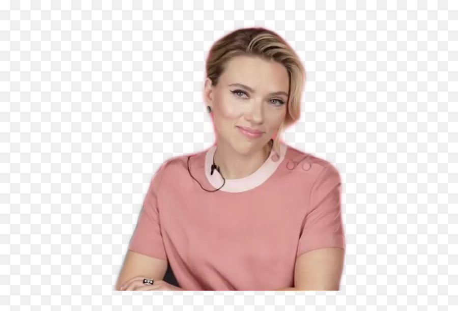 Popular And Trending Scarlett Johansson Stickers - Scarlett Johansson Pink Shirt Png,Scarlett Johansson Png