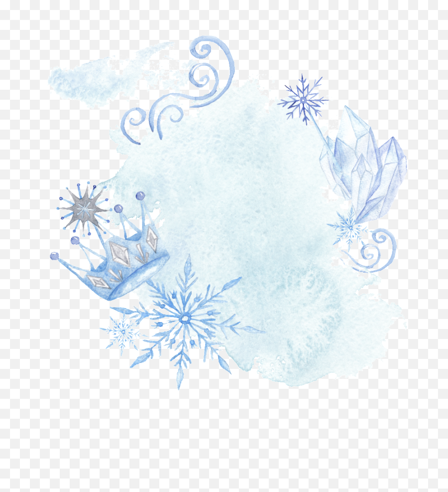 Download Blue Hand Drawn Crown Snowflake Cartoon Snow - Illustration Png,Snow Transparent Background