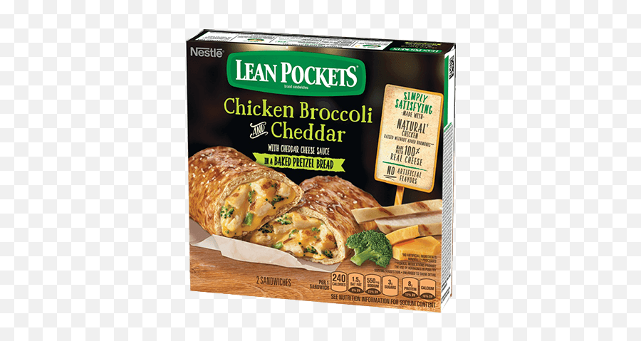 Chicken Broccoli U0026 Cheddar Sandwich In A Pretzel Bread - Lean Pockets Broccoli And Cheese Png,Brocolli Png