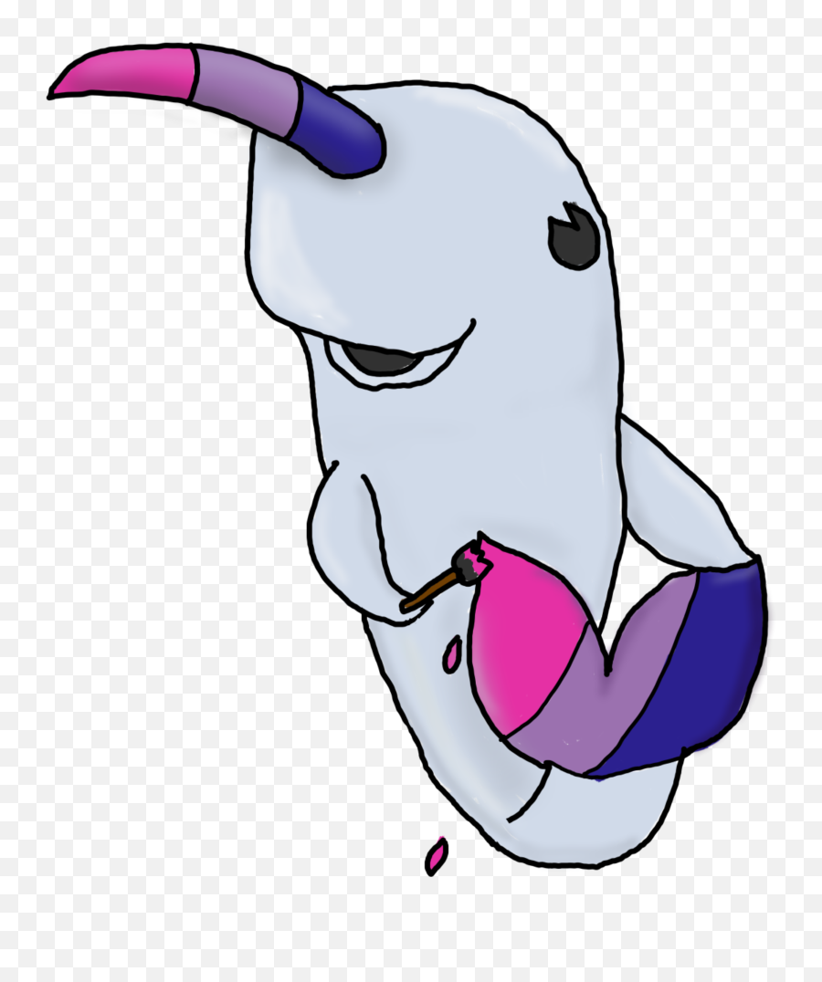 Bi Narwhal - Cartoon Full Size Png Download Seekpng Bi Animal Art Transparent,Narwhal Png