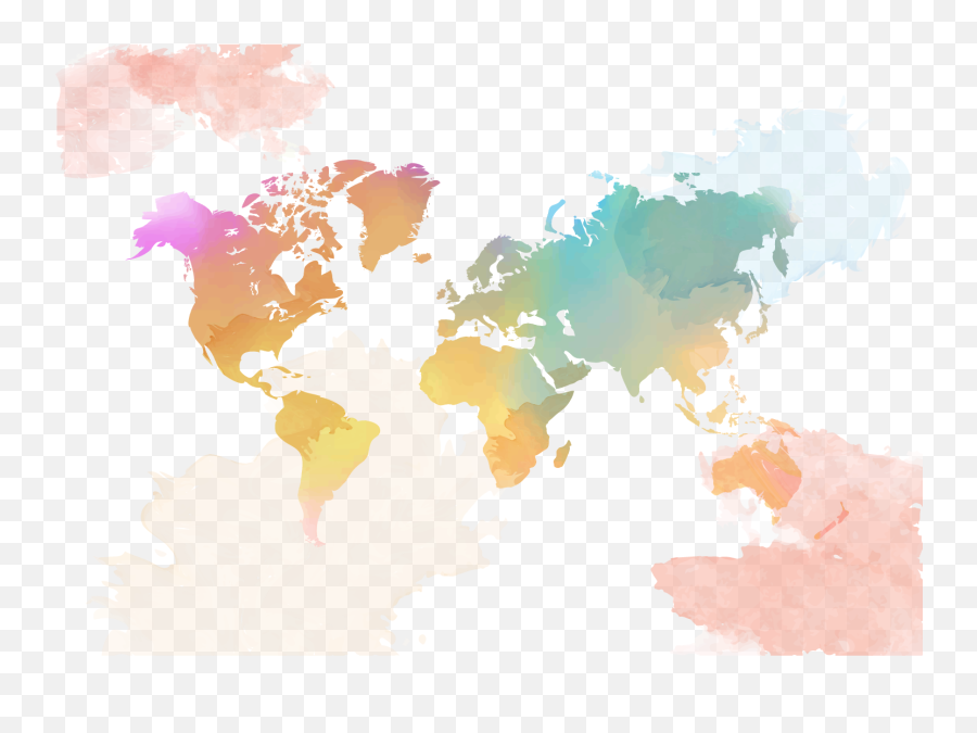 Watercolor World Map Free - World Map Watercolor Free Png,World Map Png