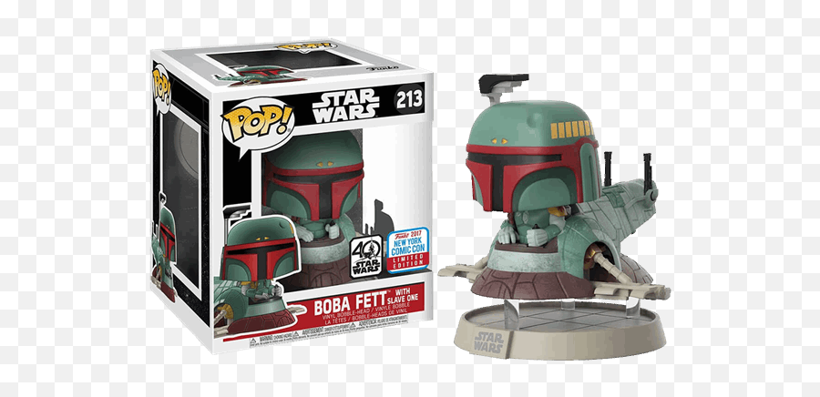 Star Wars - Boba Fett U0026 Slave I 40th Anniversary Deluxe Nycc17 Pop Ridez Figure Boba Fett Funko Pop Png,Boba Fett Png