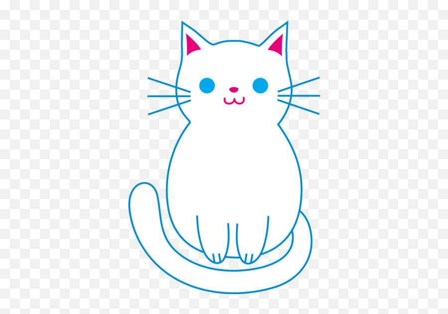 Cute White Cat - Free Clip Art Easy Simple Cat Drawing Png,White Cat Png
