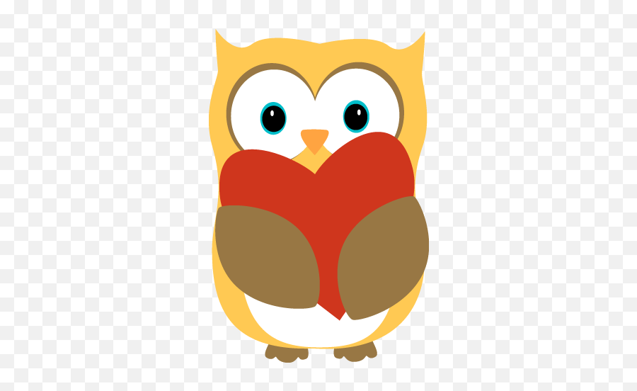 Owl With A Heart Clip Art - Owl With A Heart Image Owl Heart Clipart Png,Red Hearts Png