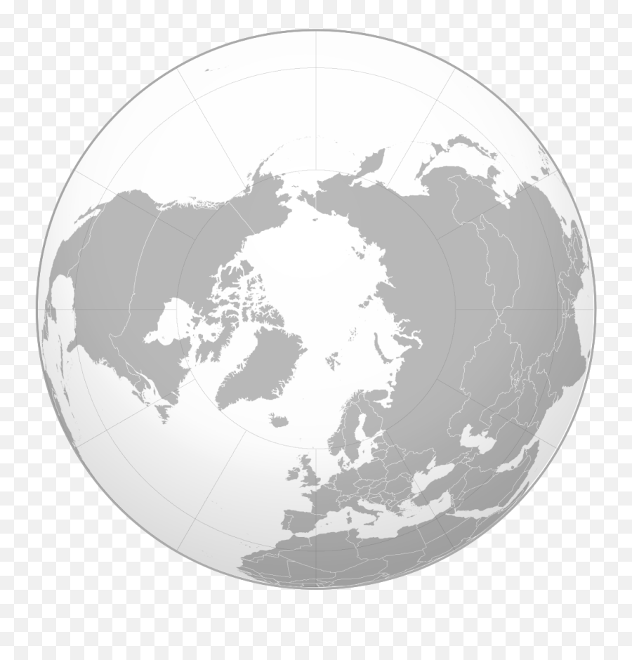 North Pole Projection - North Pole Orthographic Map Png,North Pole Png