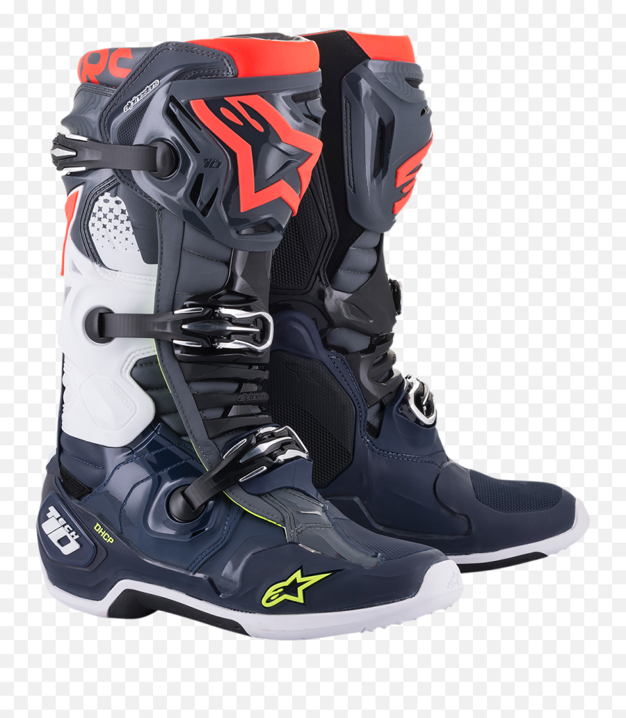 Boots - Alpinestars Tech 10 Boots Grey Blue Red Png,Icon Bike Boots