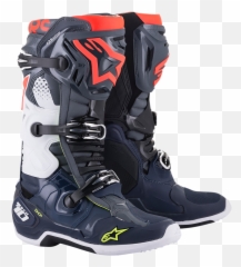 Boots - Alpinestars Tech 10 Grey Blue Red png