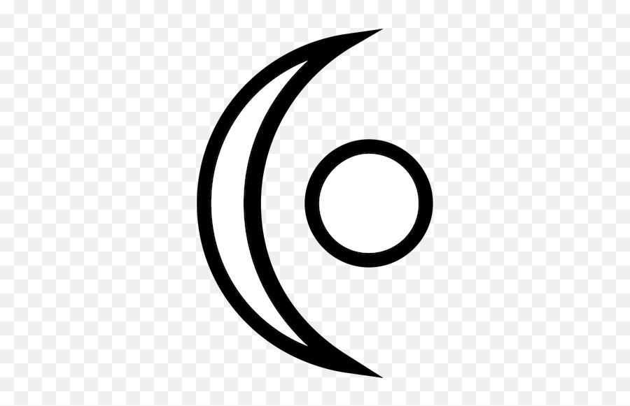 Half Moon With Dot Symbol - Clip Art Library Semi Circle With Dot Ancient Symbol Png,Cresent Moon Icon