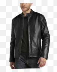 Marc New York Black Modern Fit Lambskin - Leather Jacket For Men png