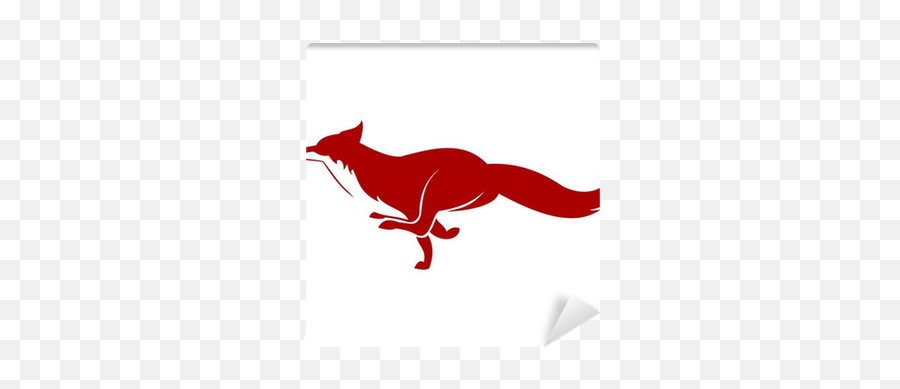 Wall Mural Running Fox Icon - Pixersus Running Fox Vector Png,Red Fox Icon