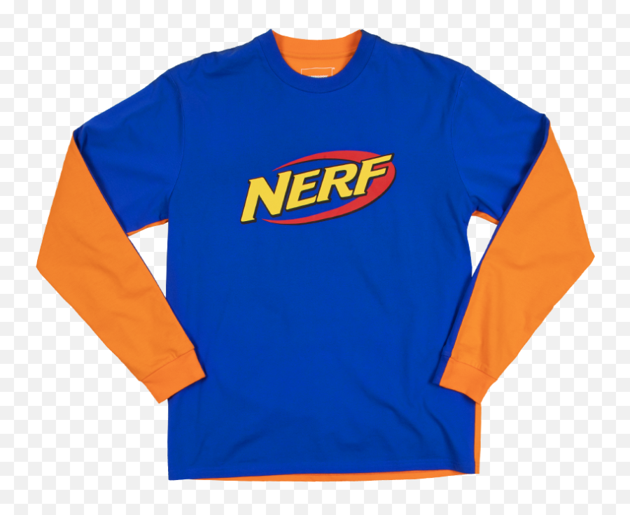 Blue Orange Long Sleeve Tee - Dumbgood Png,Nerf Logo Png