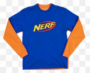 Blue Orange Long Sleeve Tee - Dumbgood Png,Nerf Logo Png