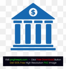 Blue Color Dollor Bank Icon Png - Shape Symbol Clipart