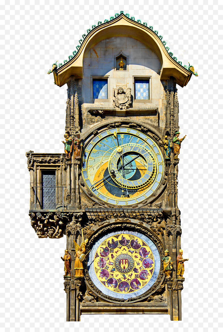 Download Clockold Town Hallastronomicalmoon Phases - Prague Astronomical Clock Png,Moon Phases Png