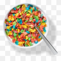 Cereal In Bowl Side View Transparent - Fruity Pebbles Cereal Bowl Png,Cereal Bowl Png