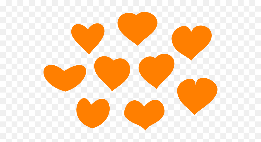 Hearts Clipart Orange - Heart Orange Icon Png,Orange Heart Png