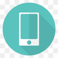 Smartphone Sign With Round Background - Vector Logo Png